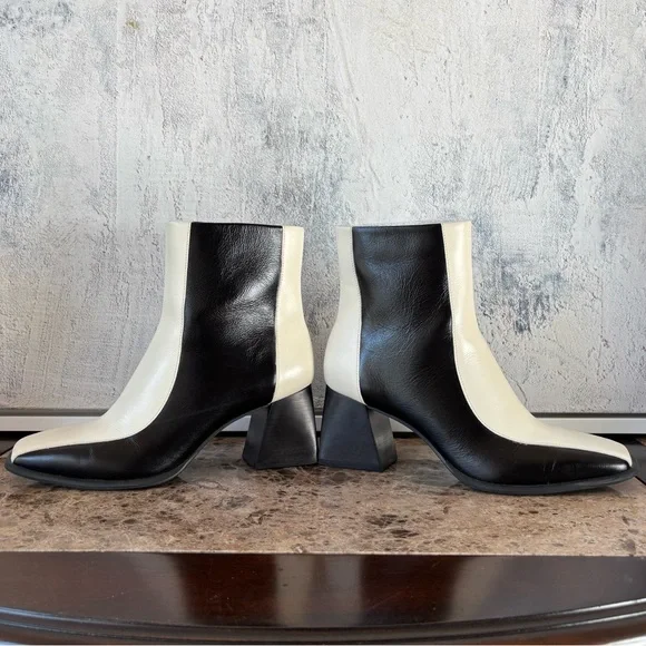 Gianni Bini Black and Cream Heeled Boots - Picture 4 of 8